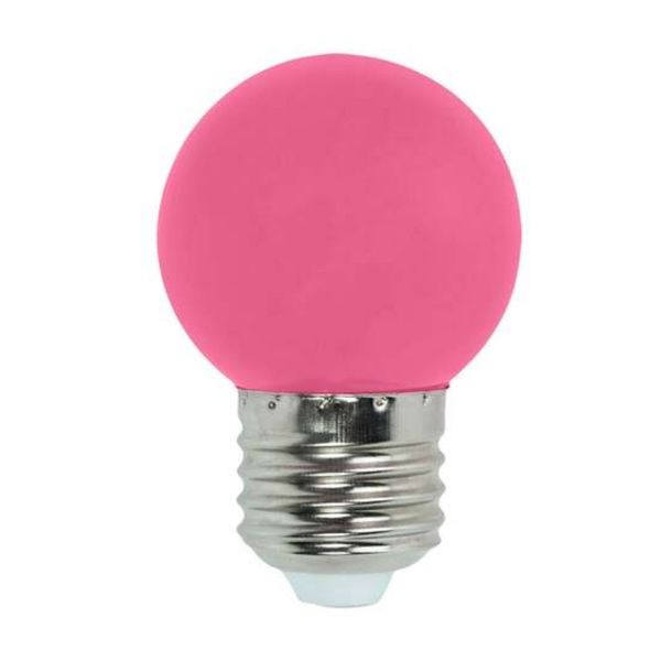 Lâmpada LED Bolinha Color Bulbo G45 1-3W Bivolt Kian Lâmpada de LED Bolinha Color Bulbo G45 1W e 3W E27 Luz Rosa