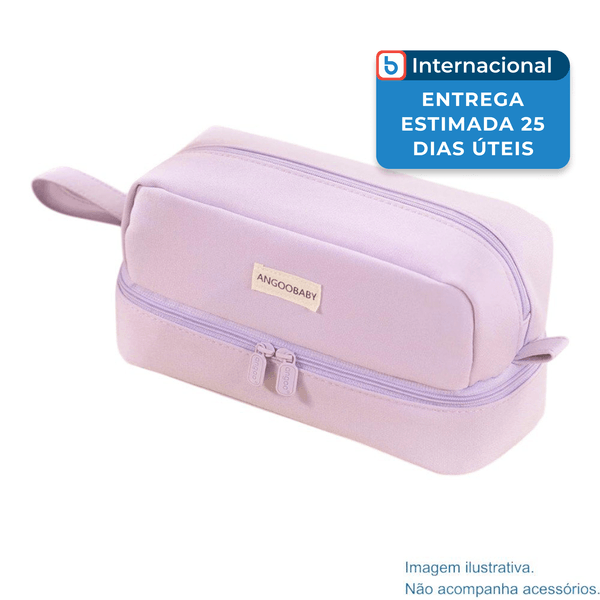 Estojo com 2 Compartimentos Angoobaby Lilás A-MBI