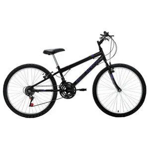 Bicicleta Aro 24 Free Action Eden Mtb 18v V-brake Preto Brilho