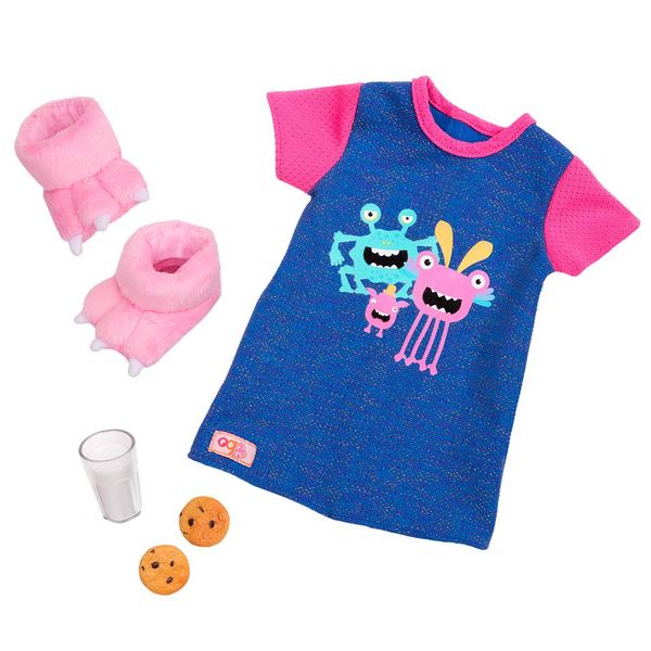Acessórios para Bonecas - Our Generation - Conjunto Camisão de Pijama e Pantufas - Candide