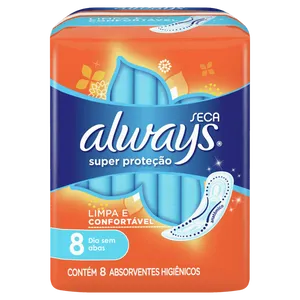 Absorvente Básico Malha Seca Sem Abas Always Simples c/8 Unidades