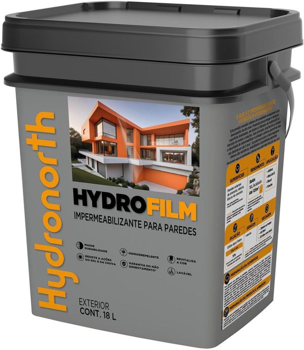 Hydrofilm Impermeabilizante Hydronorth Para Paredes Incolor Balde Plástico 18L