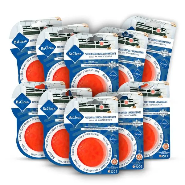 Kit com 10 Pastilhas Bactericida Aromatizante para Ar Condicionado Flores do Campo