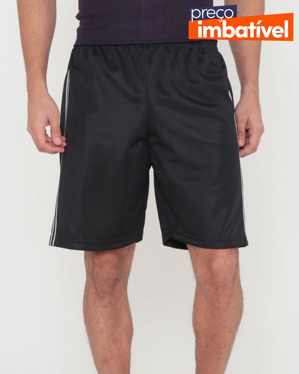 Bermuda Esportiva Helanca Faixa Lateral Preta M