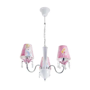 Lustre de cristais Princesas para 3 lâmpadas colorido Startec