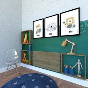 Conjunto com 1 Mesa Dobrável 60cm e 3 Nichos Carvalho Mel