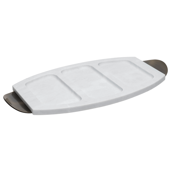 Petisqueira Oxford, 3 Divisões, Mármore Branco - 069644 Petisqueira Oxford, 3 Divisões, Marmore Branco - 069644