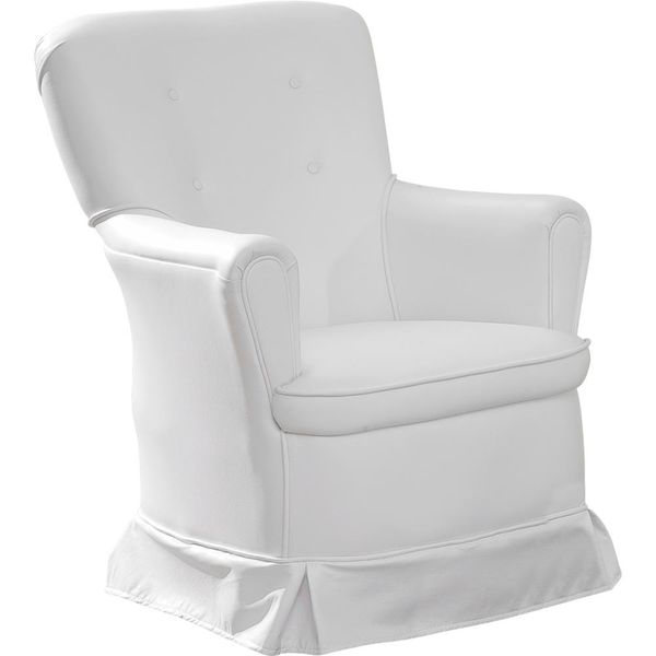 Poltrona com Balanço Revestimento em Corino - Móveis Canaã Aconchego Branco