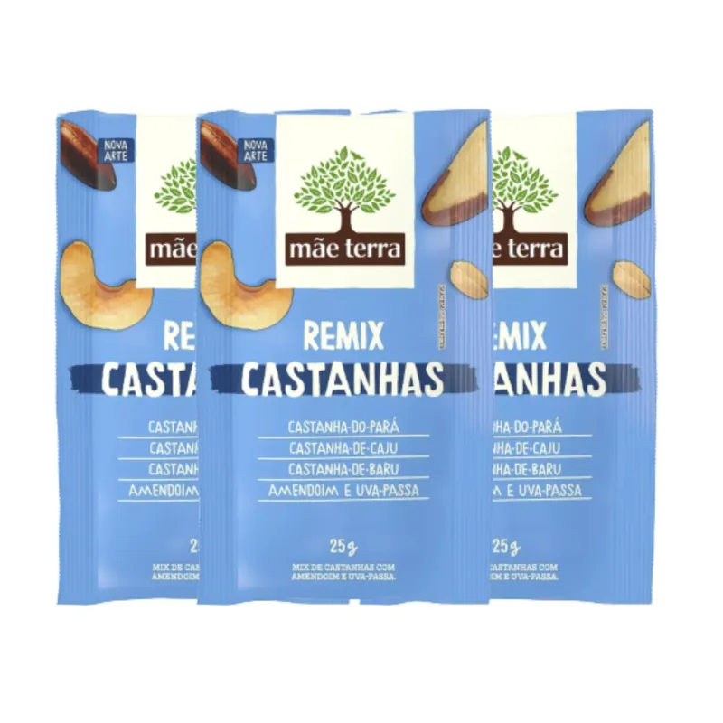 Snack Remix Castanhas Mãe Terra - 9 Unidades 25g
