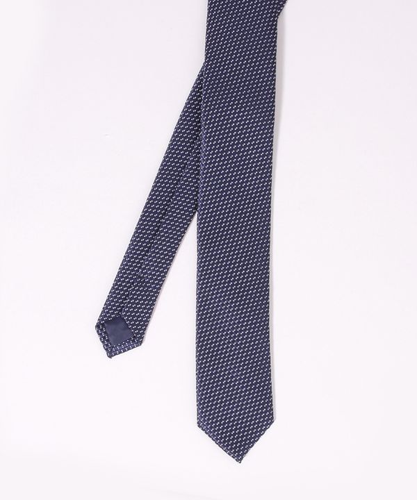 Gravata Masculina Sim em Jacquard Azul Marinho Único