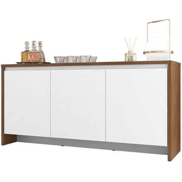 Balcao Buffet 50523 03 Portas 160cm Cedro Branco Dcasa