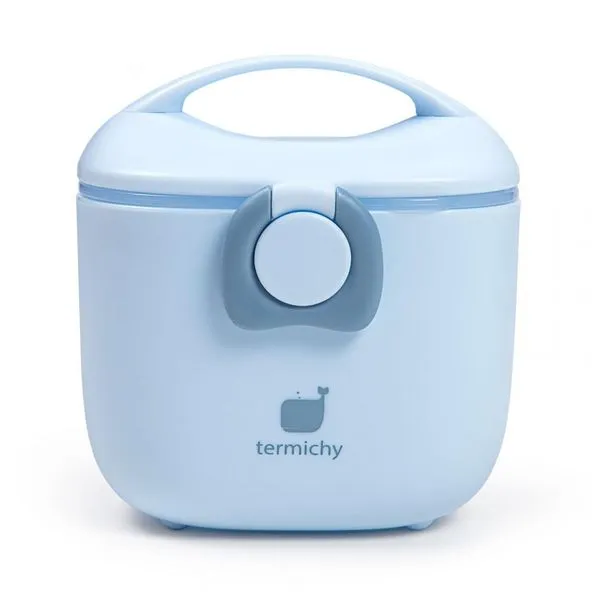 Dispenser Fórmula Bebê Termichy Azul Claro Portátil com Alça e Colher 250g