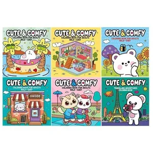 Livro Para Colorir Coloring Book For Adults Bold Easy 6 Unidades - Cute & Comfy