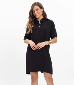 Vestido Curto Viscose Double Feminino Endless Preto GG