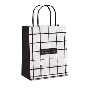 Sacola de Papel Cromus Grid Preto 32x26,5x13 G SACOLA PAPEL CROMUS GRID PRETO 32x26,5x1
