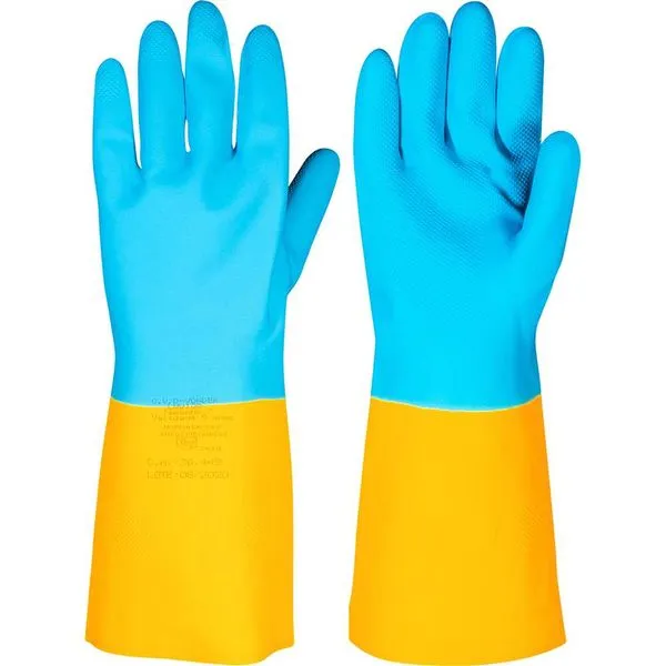 Luva de Látex/Neoprene Pequena Amarela e Azul LNV 100 - VONDER