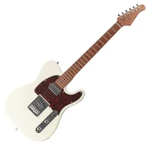 Guitarra Elétrica Hardy T 905 OW-TT Chrome 6 Cordas Alder Roasted Maple com Bag Deluxe Branco Benson Guitarra Elétrica Hardy T 905 OW-TT Chrome 6 Cordas Roasted Maple Branco Benson
