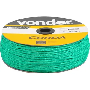 Corda Multifilamento Trançada 4mm x 360m Verde - VONDER