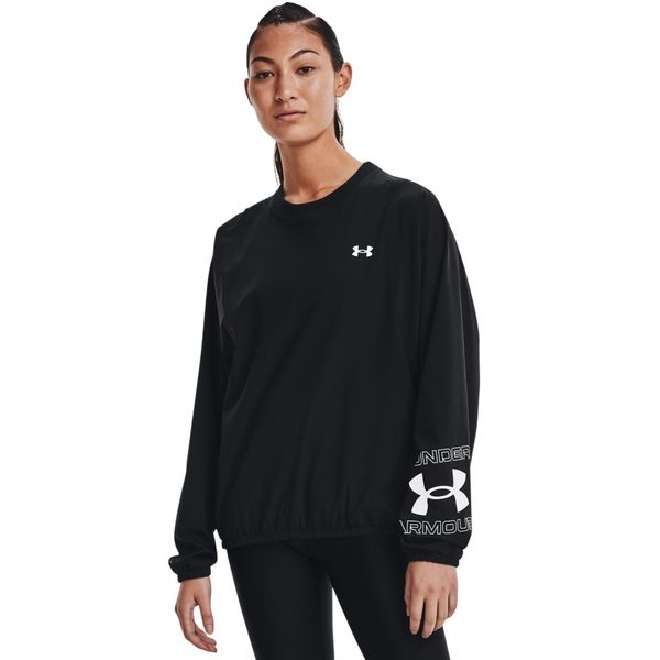Blusa de Treino Feminina Under Armour Woven Graphic Crew G Preto