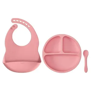 Kit Refeição Buba Em Silicone 3 Peças Rosa 19569 (MP)