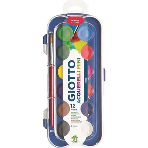 Aquarela Escolar Canson Giotto Mini 12 Cores em Pastilhas de 23MM com Pincel Aquarela Escolar Canson Giotto Mini 12 Cores 23MM com Pincel
