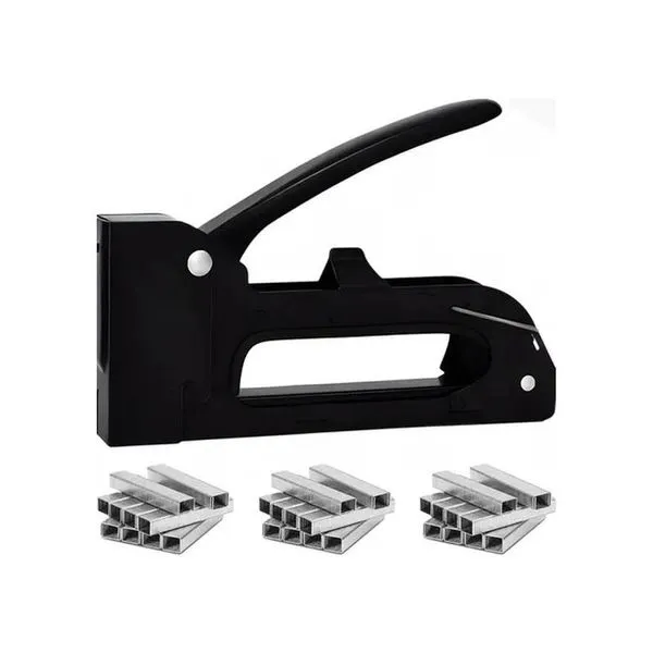 Grampeador para Tapeceiro com 100 Grampos de 08MM Ideal para Tapeçaria e Artesanato, Recarga Rápida, Preto Startools Grampeador para Tapeceiro com 100 Grampos de 08MM, Recarga Rápida, Preto Startools