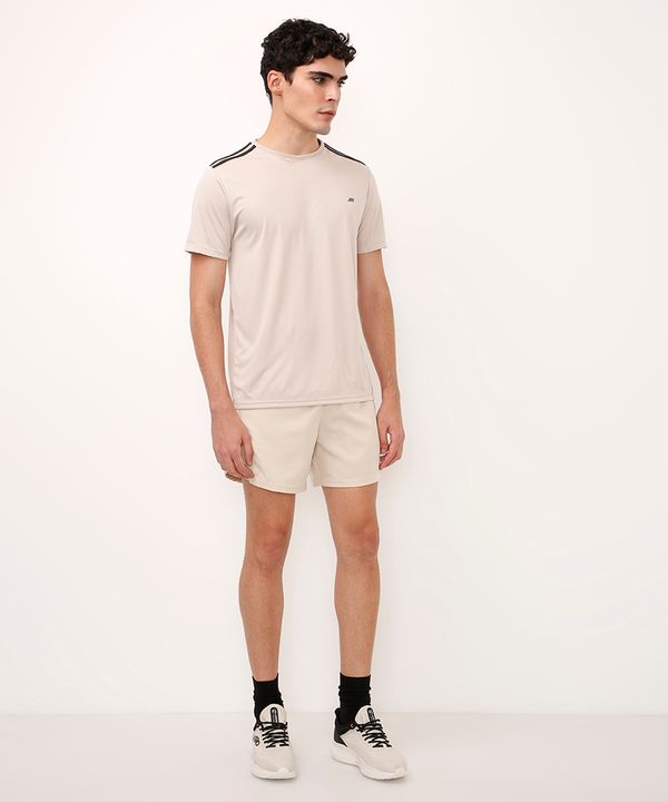 short esportivo bicolor bege P