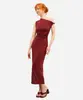 vestido midi feminino franzido vinho GG