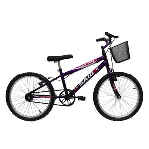 Bicicleta Aro 20 Bike Infantil Meninas Feminina Com Cesta Saidx Violeta