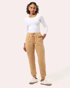 Calça Feminina Jogger Básica Fleece Bege M