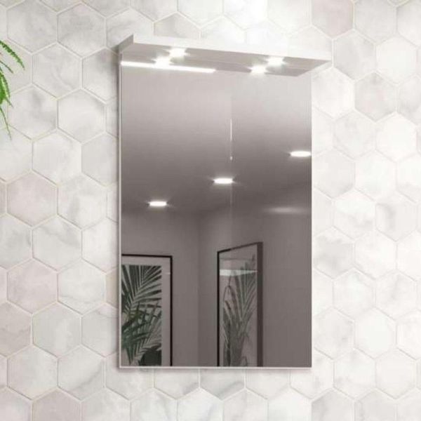 Espelho Para Banheiro Com Led 60cm Mdf Rosa - On Móveis