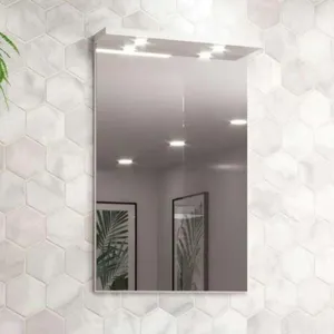 Espelho Para Banheiro Com Led 60cm Mdf Rosa - On Móveis