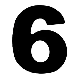 Número 6 Em Acm Preto 185mm - 685-6 - Numeral