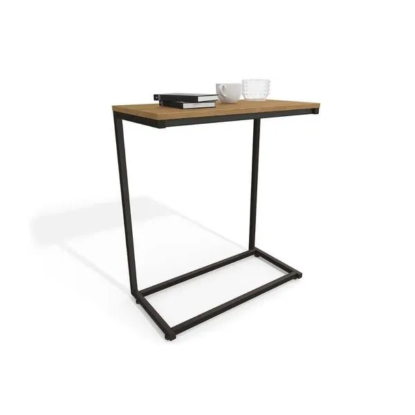 Mesa Lateral p/ Sala Industrial LI025 de Apoio Notebook Canela/Preto Kappesberg