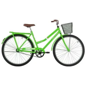Bicicleta Paradise Urbana Aro 26 Quadro Aço 1 Marcha Contra Pedal com Cesta Verde Kawasaki Free Action Bicicleta Paradise Urbana Aro 26 Quadro Aço 1 Marcha Contra Pedal Free Action