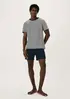 Pijama Curto Masculino Com Linho - Azul XXG