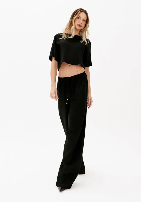 Calça Wide Leg Preto G