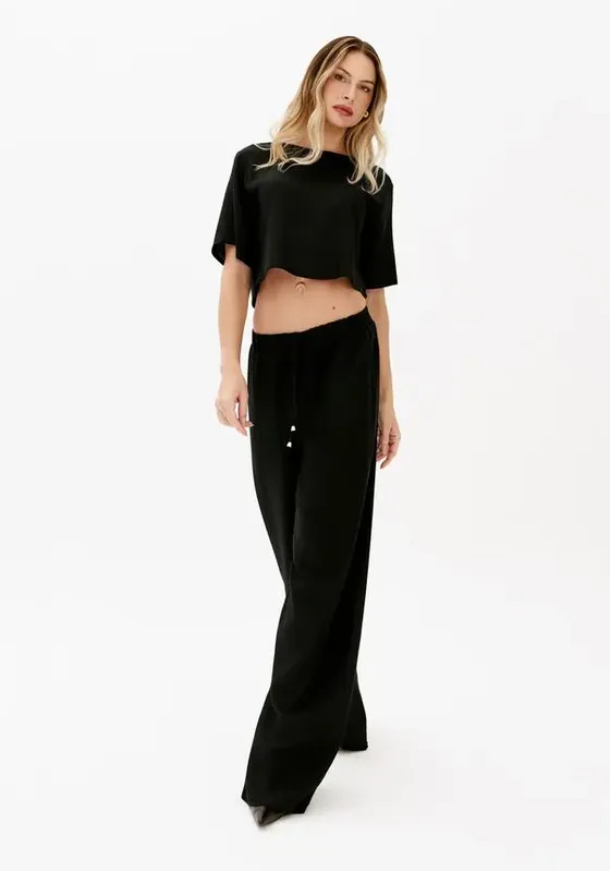 Calça Wide Leg Preto G