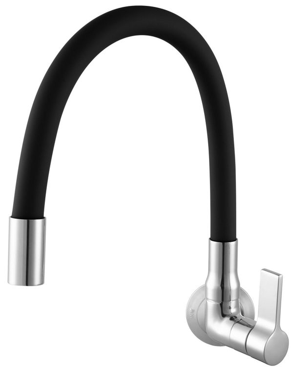 Torneira Pia Cozinha Meber de Parede Bica Móvel BMC36 BL Cromado/Preto