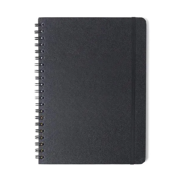 Caderno Universitário 1x1 80 Folhas Capa Dura Clássica Preta