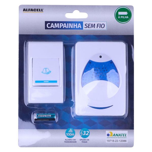Campainha sem fio com 32 Toques AL09029 Alfacell