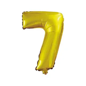Balão Número 7 Sete Dourado 40cm - Brdecor