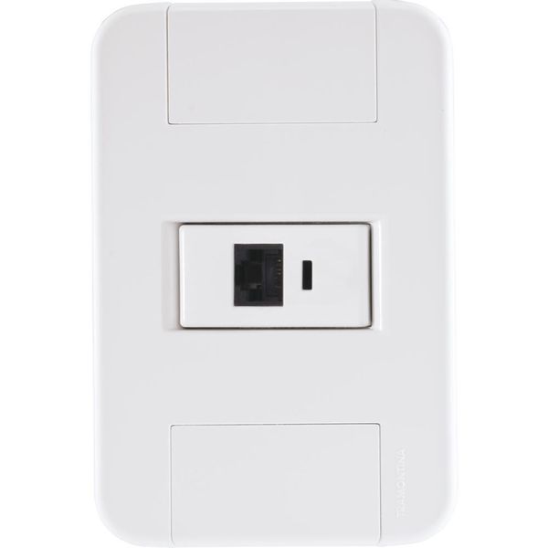 Conj 4x2 1 Tomada Rj45 Cat. 6 Tramontina Tablet Branco