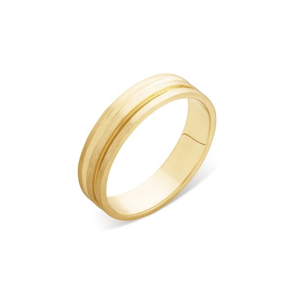 Aliança Especial de Casamento em Ouro 18K - 4,9mm Perfil Reto Aliança Especial de Casamento em Ouro