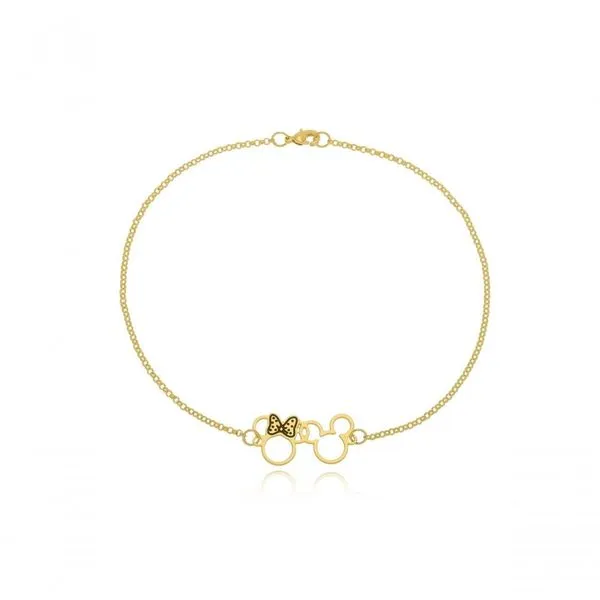 Pulseira Floratta Joias Personalizada Mickey e Miney Folheado em Ouro 18K Dourado Hipoalergênica Níquel Free Feminino Pulseira Floratta Joias Personalizada Mickey e Miney Folheado em Ouro 18K Dourado Hipoalergênica