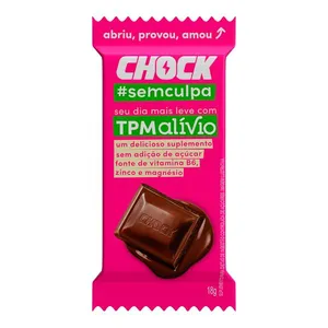 Chocolate Ao Leite Chock #SemCulpa TPM Alívio Enriquecido com Vitamina B6, Zinco e Magnésio 18g