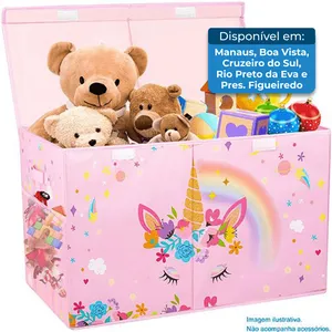 Caixa de Armazenamento Dobrável para Brinquedos Mabahoo Rosa A-MBI