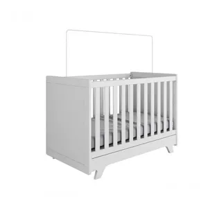 Berço Infantil Retrô - Moveis Peroba Branco Brilho-cinza