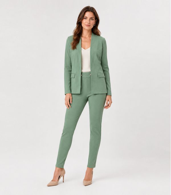Conjunto Feminino Blazer E Calça Reta Atendencia Verde P