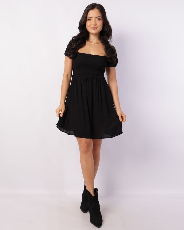 Vestido Feminino Curto Viscose Berry & Co. Trançado Preto M